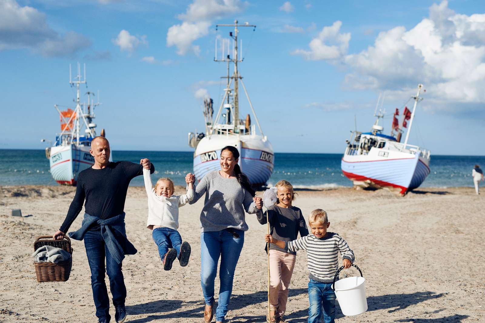 Familie på stranden