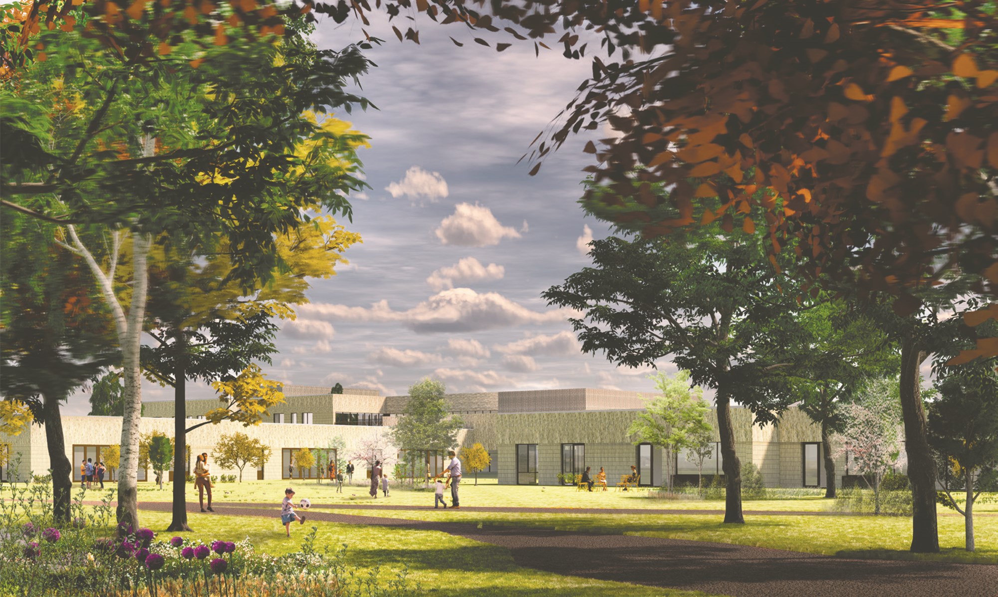 Illustration af Skolecenter Jetsmark udefra