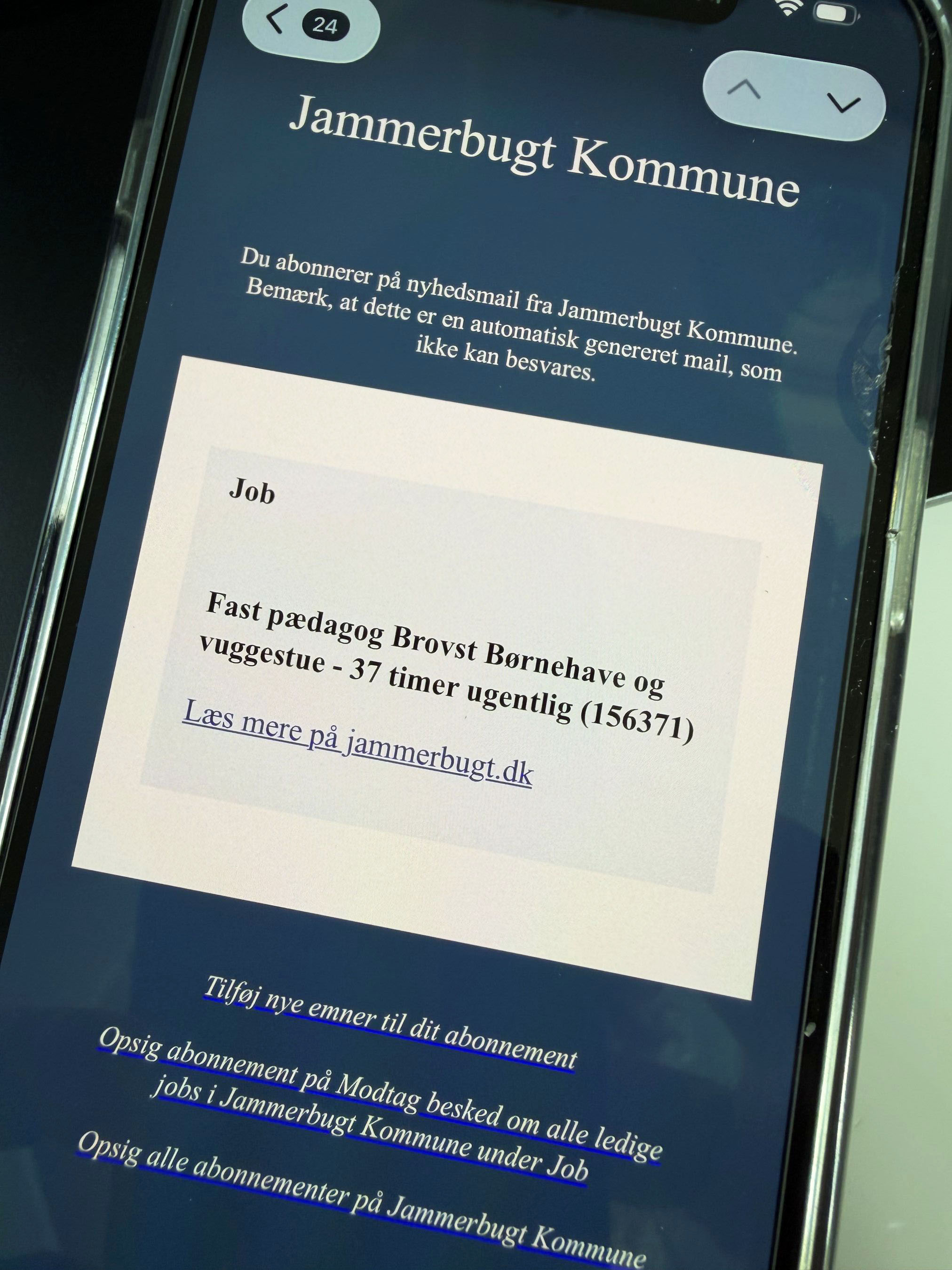 nyhed om ledige jobs på telefon