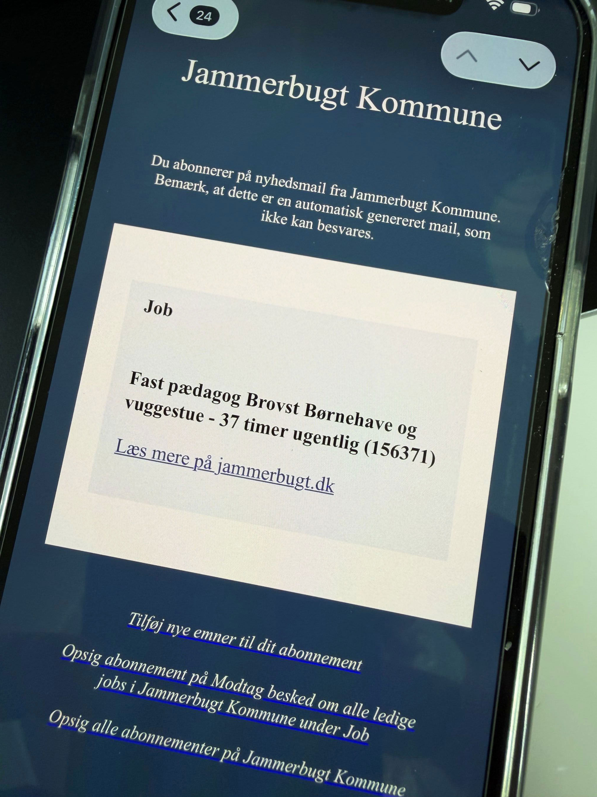 nyhed om ledige jobs på telefon